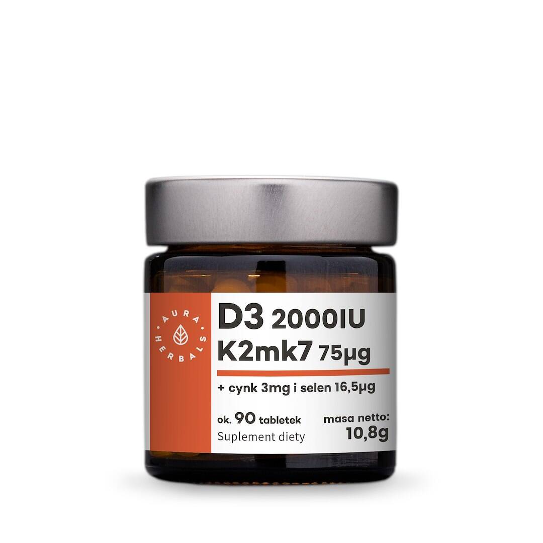 AURA HERBALS Vitamin D3 + K2 + Zink + Selen (90 tabletter) - Nuvalia