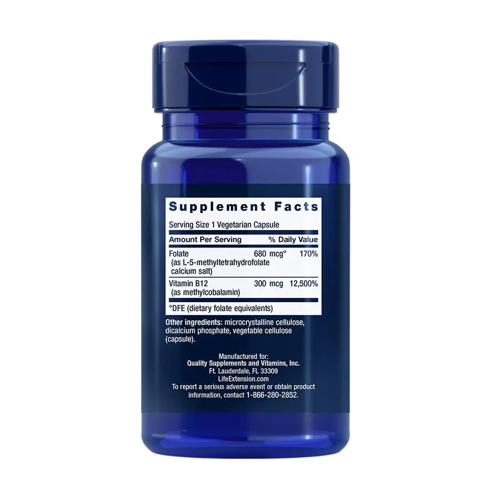 BioActive Folate & Vitamin B12 – 90 vcaps - Billede 2