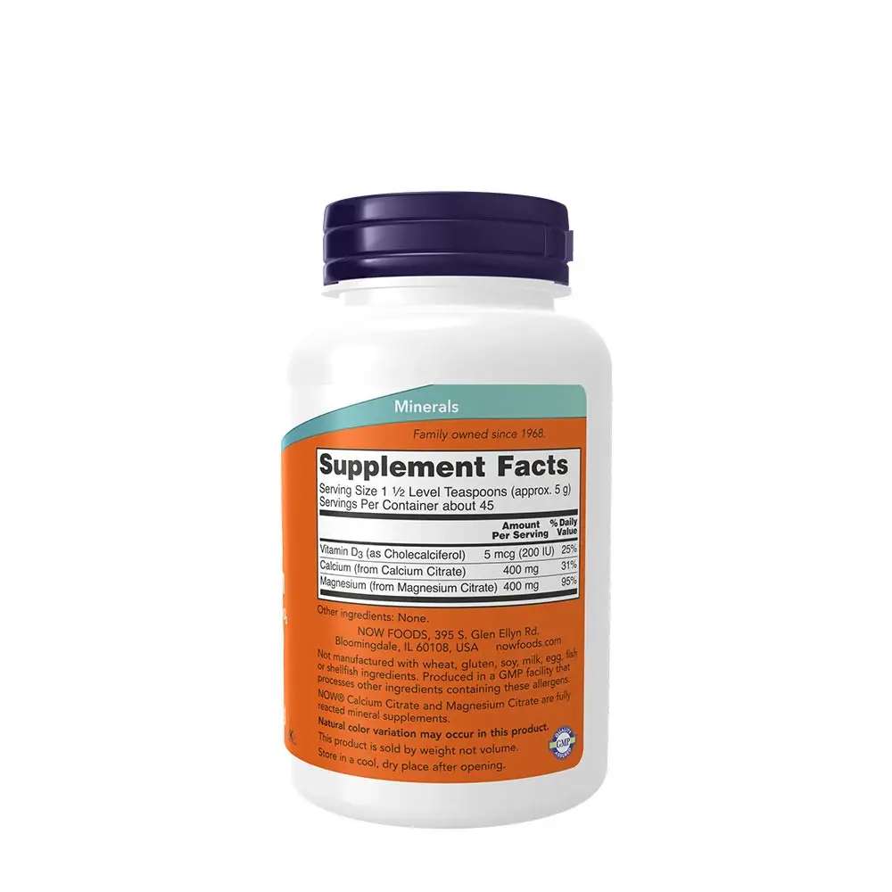 Calcium & Magnesium Powder – NOW Foods - Billede 2