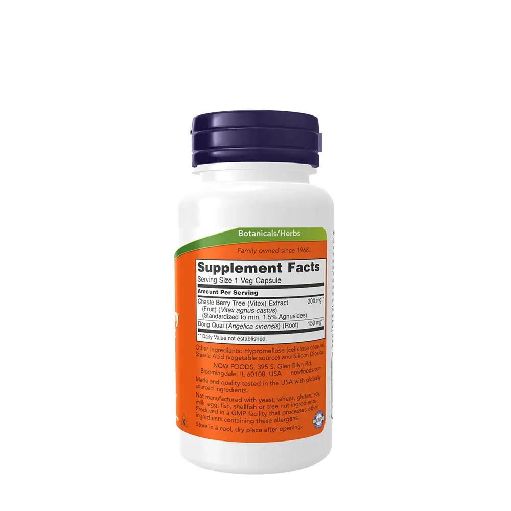 Chaste Berry Vitex Extract 300 mg - NOW Foods - 90 Veg Kapsler - Billede 2