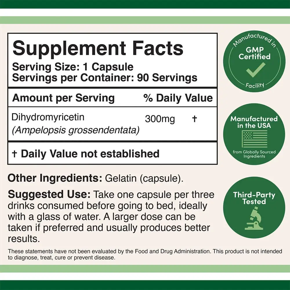 Double Wood Supplements Dihydromyricetin DHM (90 Kapsler) - Billede 2