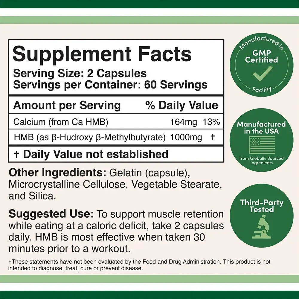 Double Wood Supplements HMB (120 Kapsler) - Billede 2