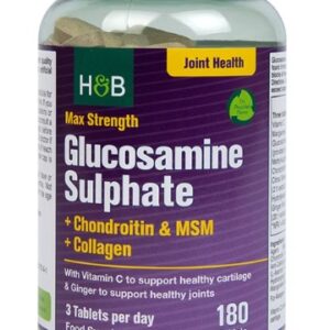 Max Strength Glucosamine Sulphate + Chondroitin & MSM + Collagen - 180 tablets