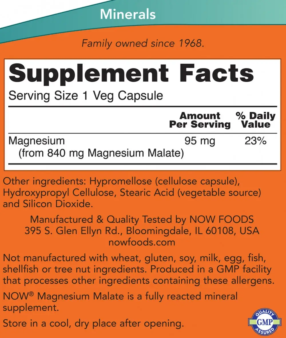 Magnesium Malate Kapsler – 180 vcaps - Billede 2