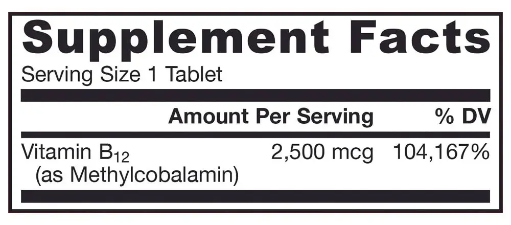 2500 mcg (Tropical) – 100 veganske tyggetabletter – Nuvalia