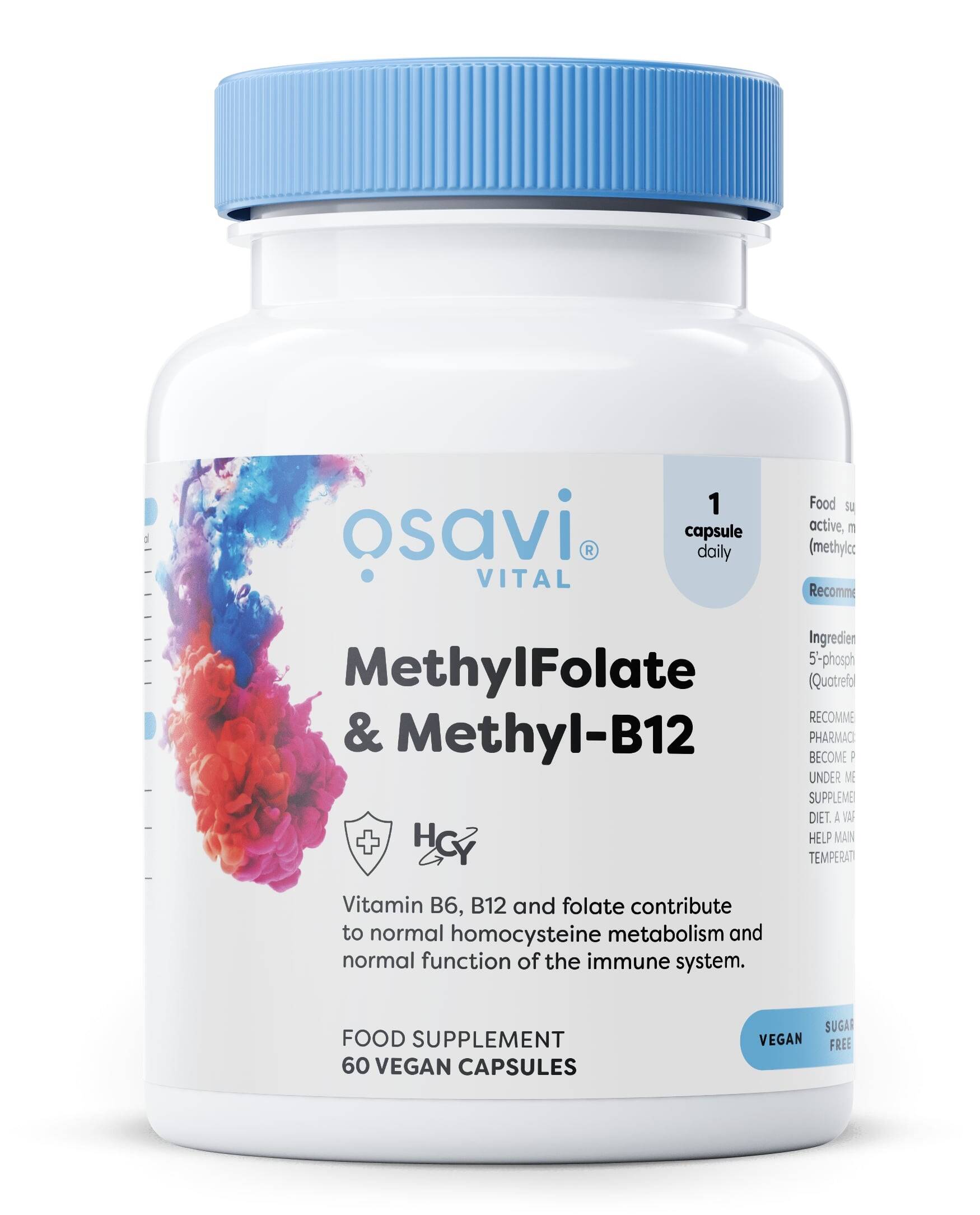 Methylfolat & Methyl-B12 – 60 veganske kapsler – Nuvalia