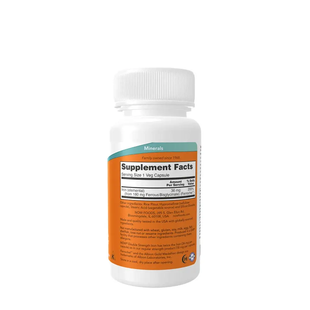 NOW Iron 36 mg Ferrochel® (90 Kapsler) - Billede 2