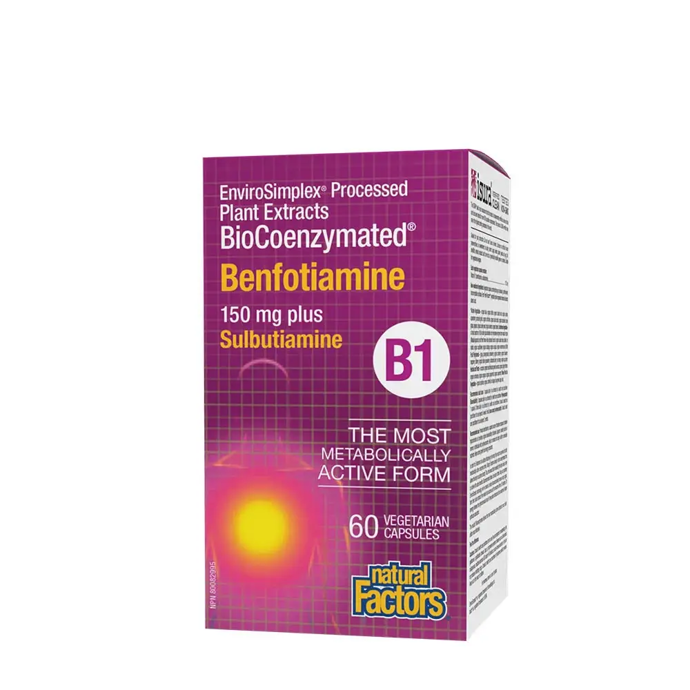 Natural Factors BioCoenzymated Benfotiamin • B1 plus Sulbutiamin (60 kapsler) - Nuvalia
