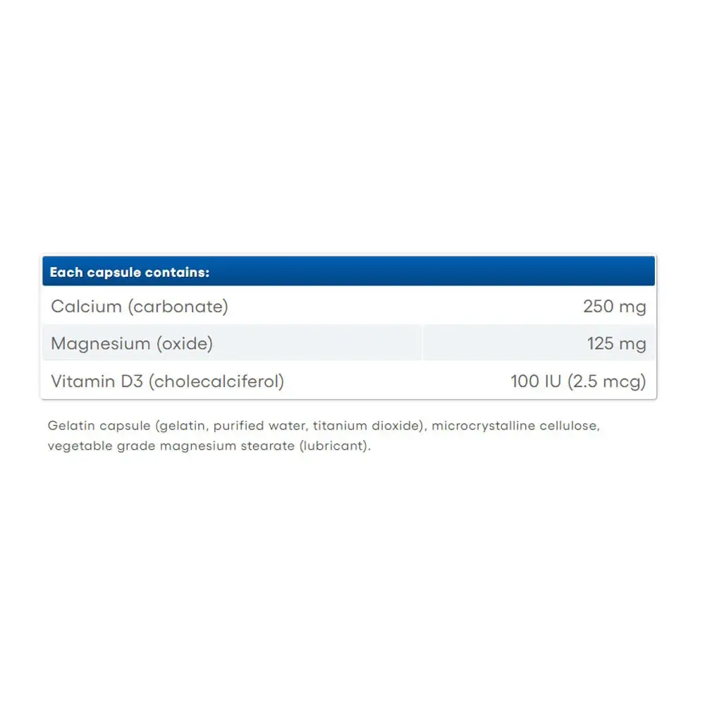 Natural Factors Calcium & Magnesium 2:1 Plus Vitamin D3 (90 Kapsler) - Billede 4