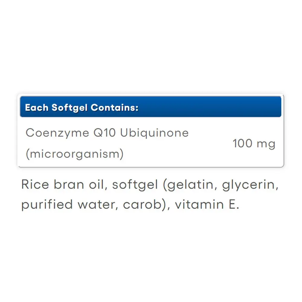 Natural Factors Coenzyme Q10 100 % Natural 100 mg (60 Softgels) - Billede 2