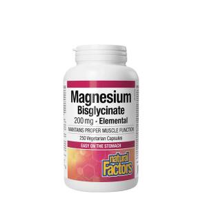 Natural Factors Magnesium Bisglycinate Pure 200 mg (250 Capsules) - Nuvalia