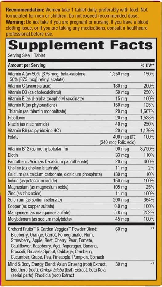 Natures Way Alive!® Women's 50+ Ultra Multivitamin (60 Tablets) - Billede 2