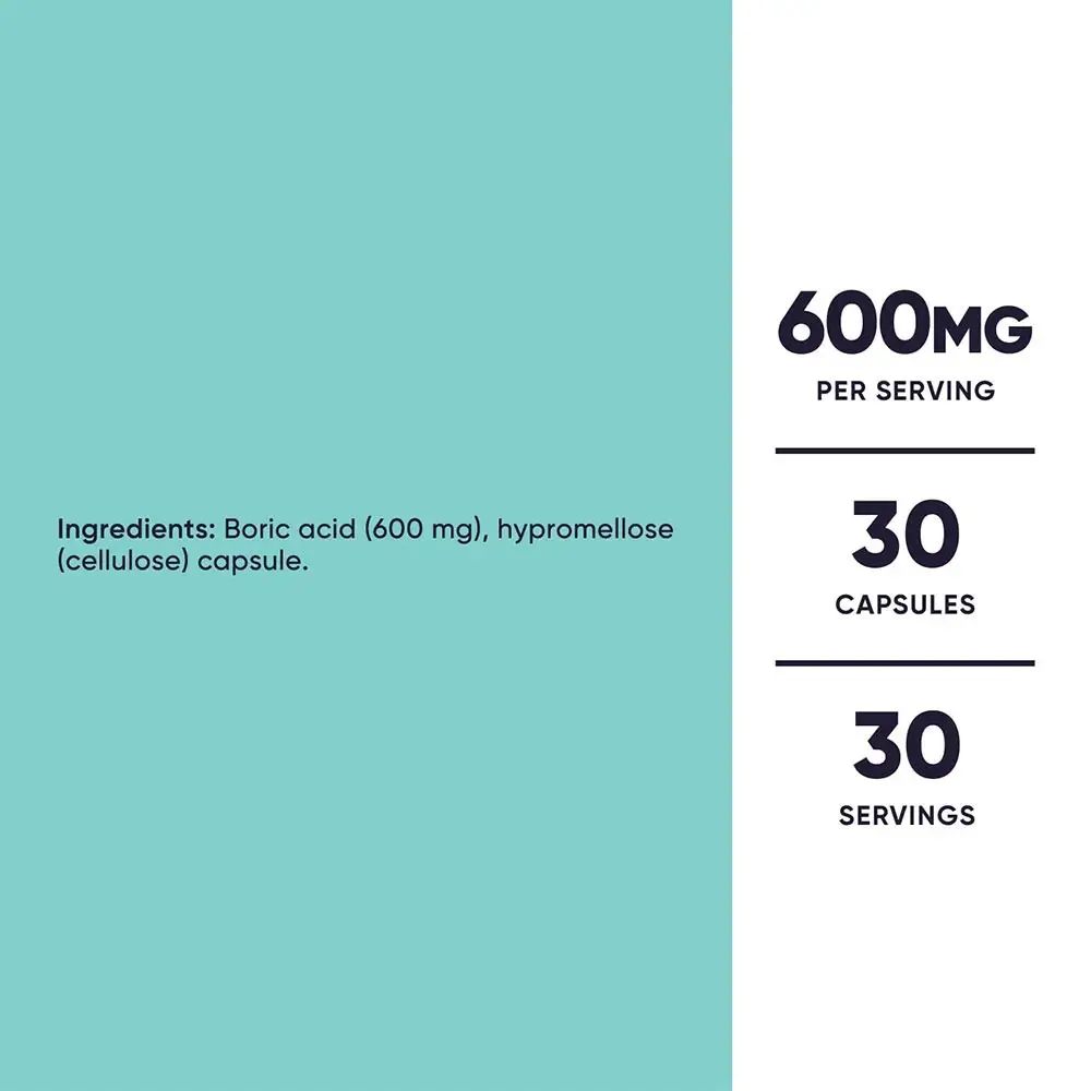 Nutricost Boric Acid Kapsler (30 kapsler) - Billede 2