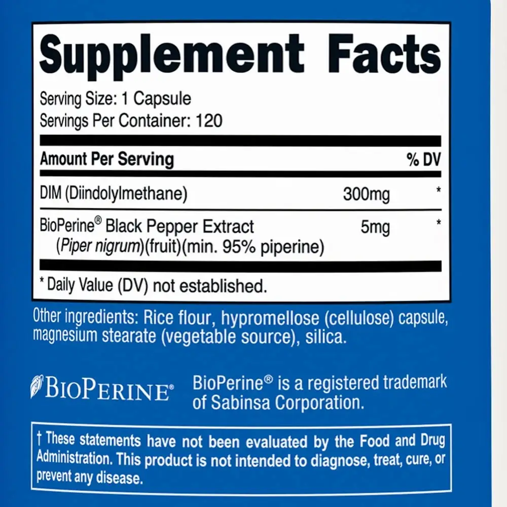 Nutricost DIM Capsules 300 mg (120 Kapsler) - Billede 2