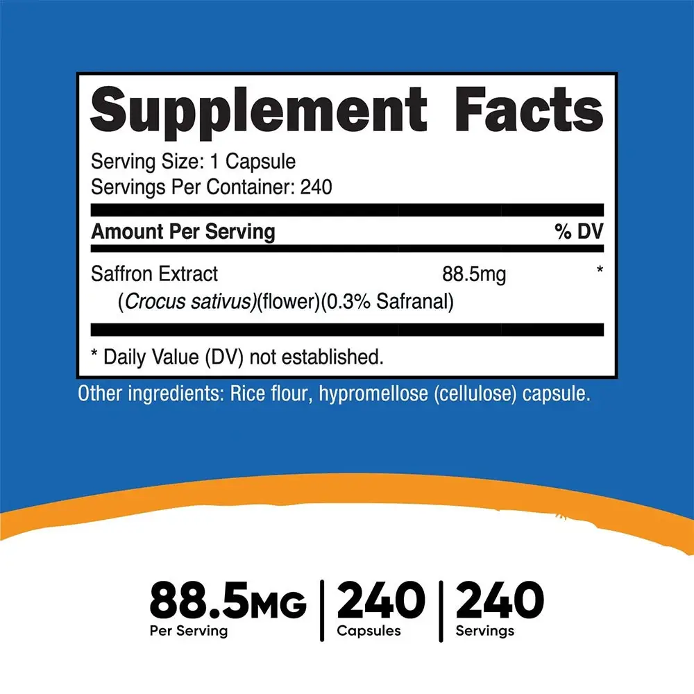 Nutricost Saffron Extract Kapsler (240 Kapsler) - Billede 2
