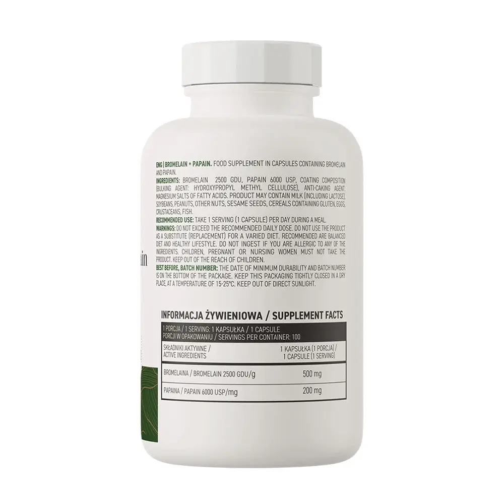 Ostrovit Bromelain + Papain 100% Vege (100 Kapsler) - Billede 2