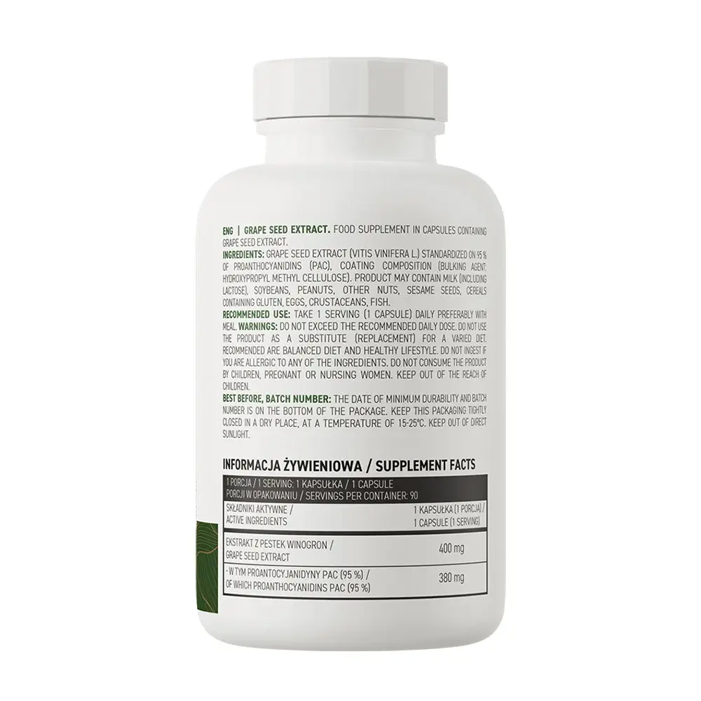 Ostrovit Grape Seed Extract Vege (90 Kapsler) - Billede 2