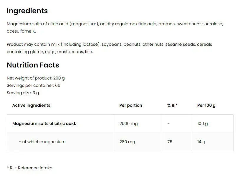 Ostrovit Magnesium Citrat – hindbær limonade med mynte (200 g) - Billede 2