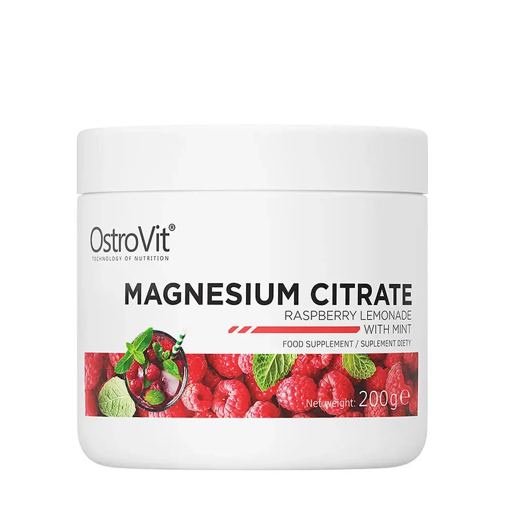 Ostrovit Magnesiumcitrat – hindbærlimonade med mynte (200 g) – Nuvalia