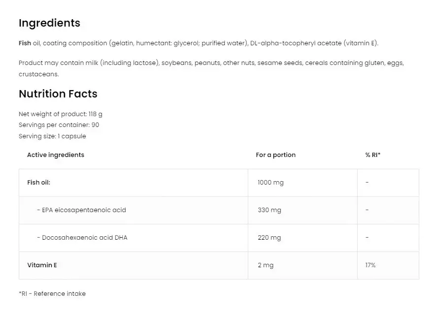 Ostrovit Omega 3 ULTRA – 90 kapsler - Billede 2