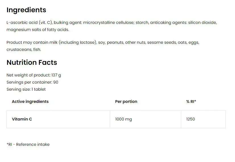 Ostrovit Vitamin C 1000 mg - 90 Tabletter - Billede 2