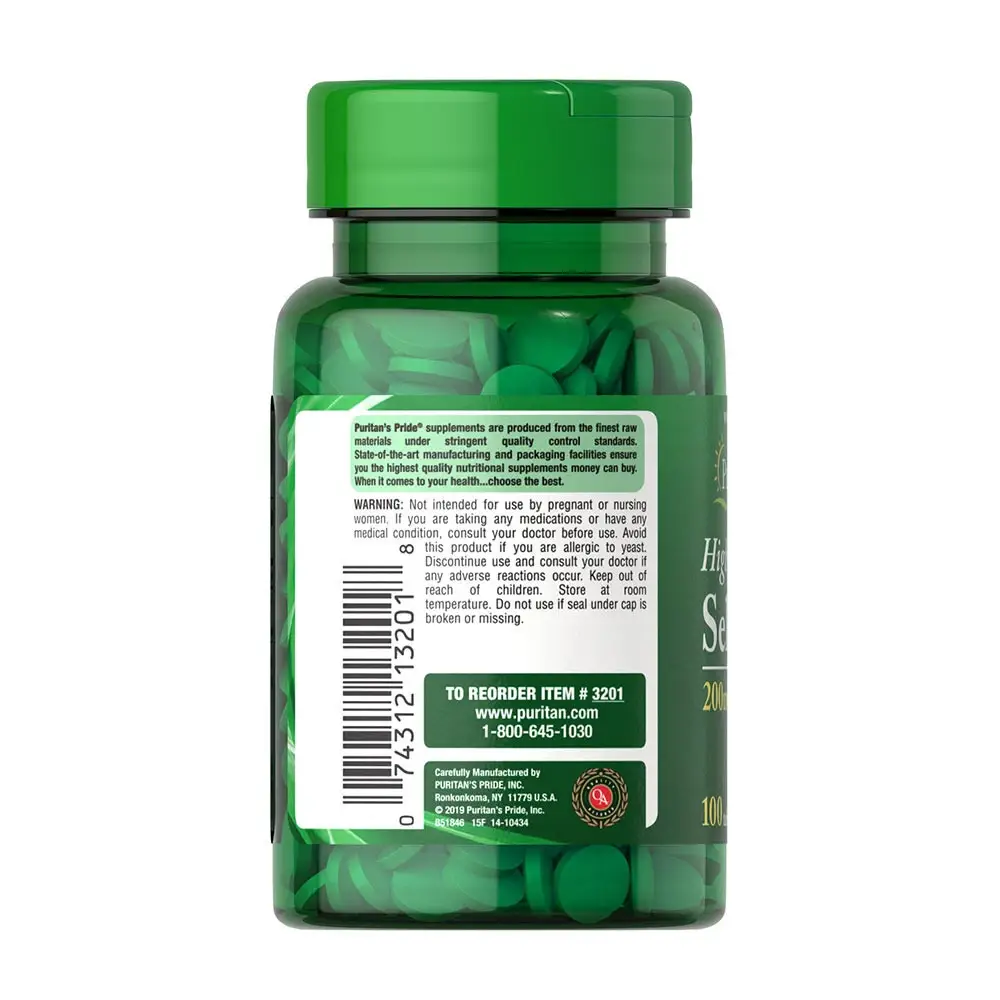 Puritan's Pride Selenium 200 mcg (100 Tabletter) - Billede 5