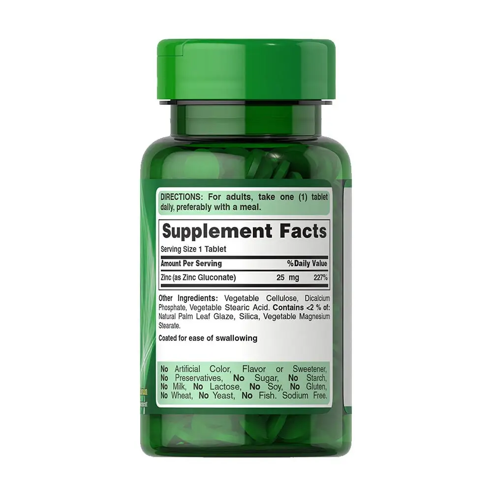 Puritan's Pride Zink 25 mg (100 Tabletter) - Billede 4