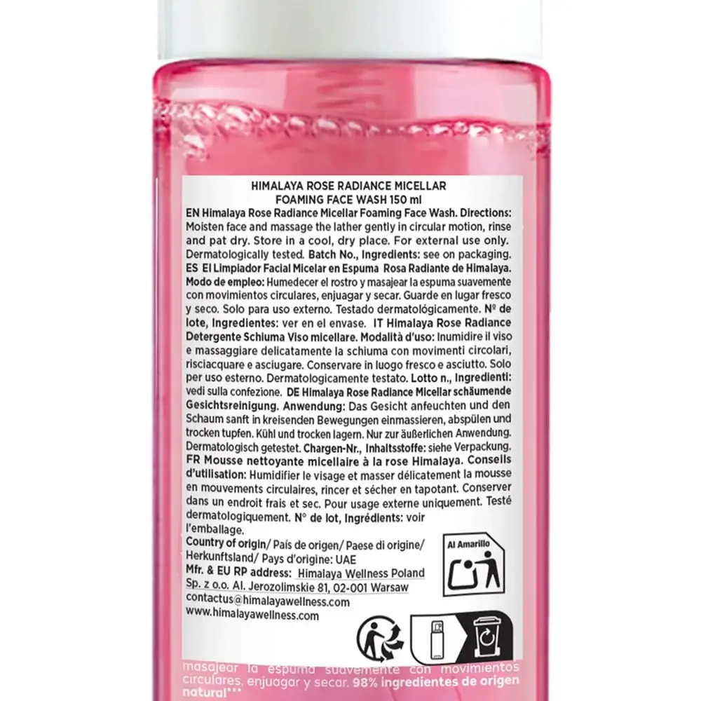 Rose Radiance Micellar Foaming Face Wash – 150 ml - Billede 2