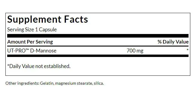 Swanson D-mannoza 700mg 60kaps - Billede 3