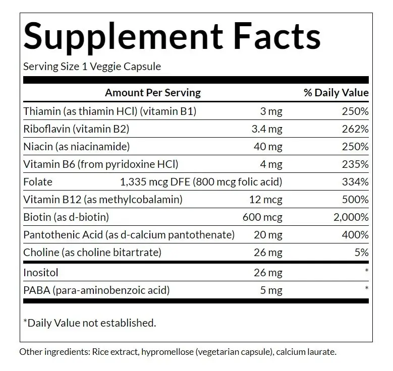SWANSON Daily B-complex 100kaps - Billede 6
