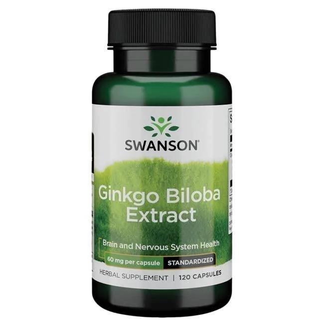 SWANSON Ginkgo Biloba-ekstrakt GinkgoSelect 60 mg 120 kapsler - Nuvalia