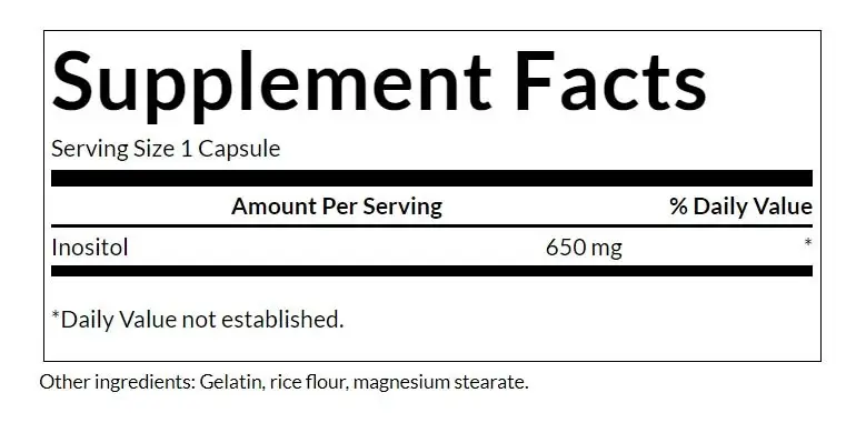SWANSON Inositol 650mg - 100 Kapsler - Billede 2