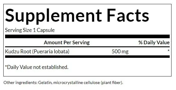 SWANSON Kudzu 500mg 60kaps - Billede 2