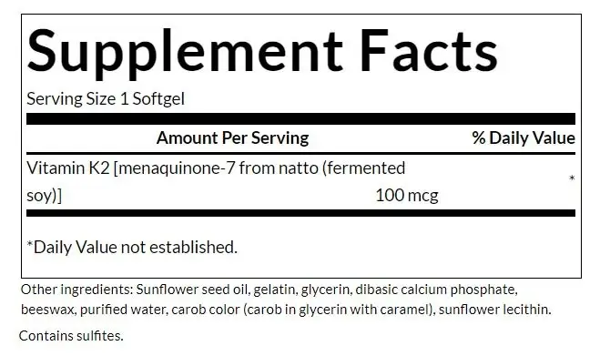 SWANSON Vitamin K2 naturlig 100mcg - 30 kaps - Billede 6