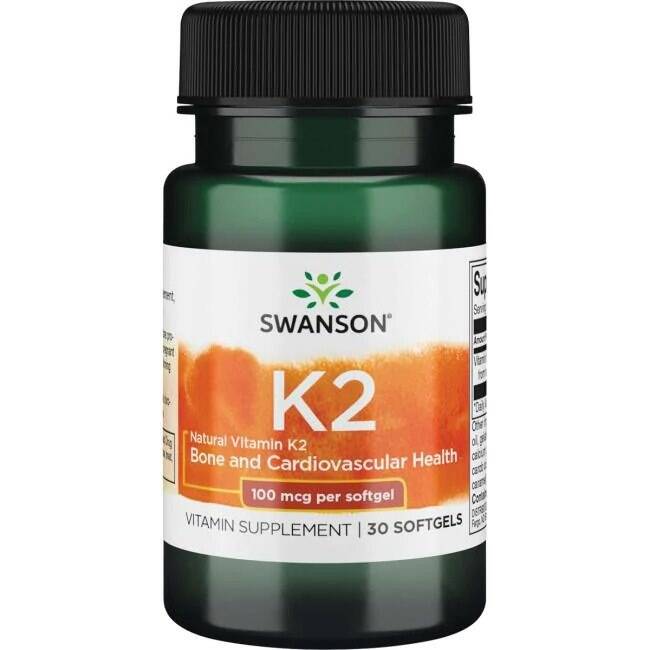 SWANSON Naturlig K2-vitamin 100 mcg, 30 kapsler – Nuvalia