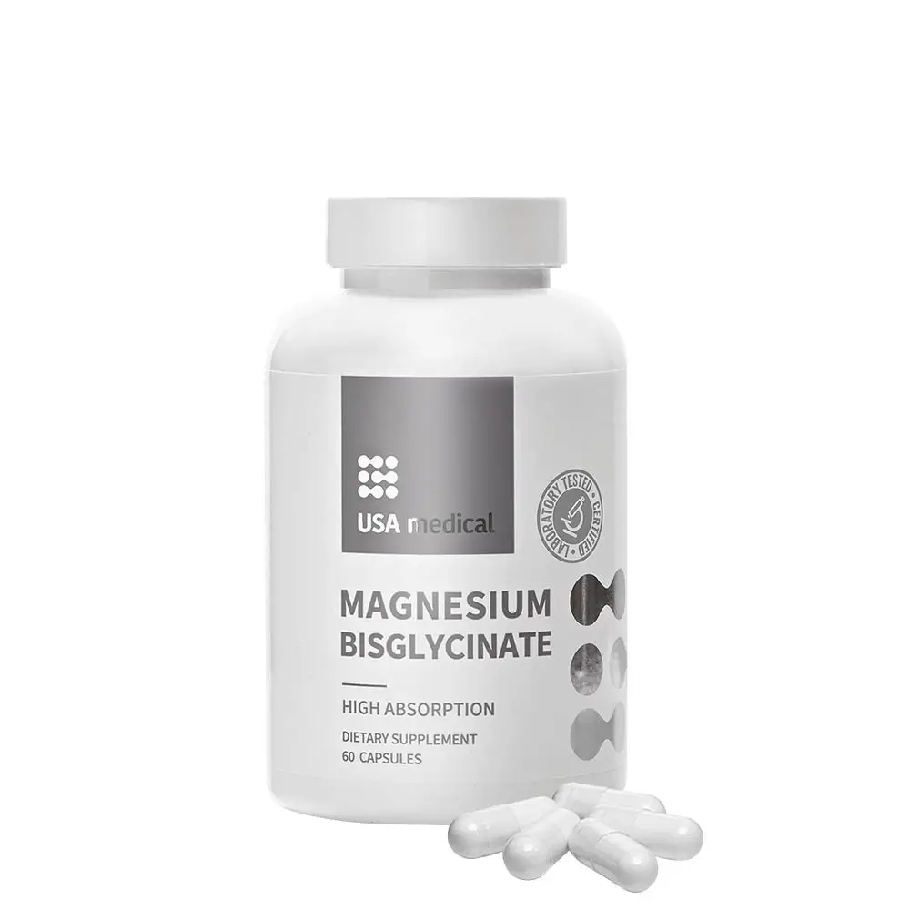 Medicinsk magnesiumbisglycinat fra USA (60 kapsler) – Nuvalia