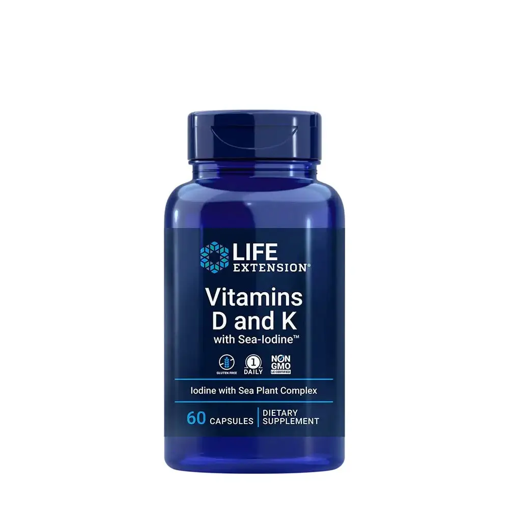D- og K-vitaminer med havjod – 60 kapsler – Nuvalia