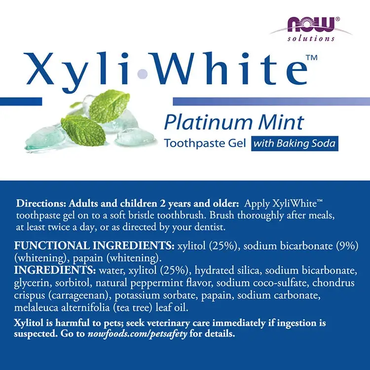Platinum Mint tandpasta-gel med bagepulver – 181 g – Nuvalia