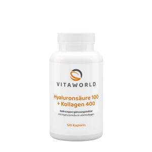 Vitaworld Hyaluronic Acid 100 + Collagen 400 (120 Capsules) - Nuvalia