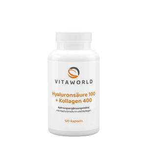 Vitaworld Hyaluronic Acid 100 + Collagen 400 (120 Capsules) - Nuvalia